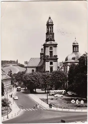 Trebnitz (Niederschlesien) Trzebnica (śląskie) Straßenpartie  - Kirche 1965 