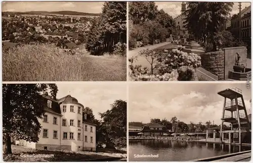 Markneukirchen 4 Bild: Thälmann-Platz, Gewerbemuseum und Schwimmbad 1963