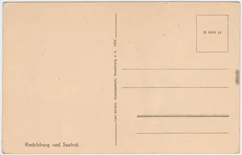 Ansichtskarte Saaleck Bad Kösen Rudelsburg und Saaleck 1934