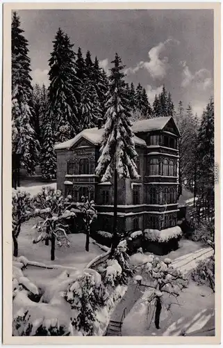 Ansichtskarte Friedrichroda Hotel Waldschößchen im Winter 1928