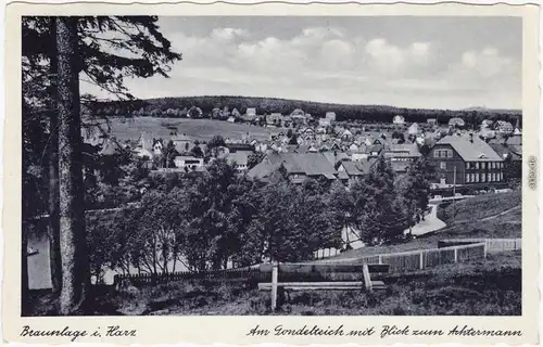 Ansichtskarte Braunlage Am Gondelteich mit blick zum Ackermann 1928