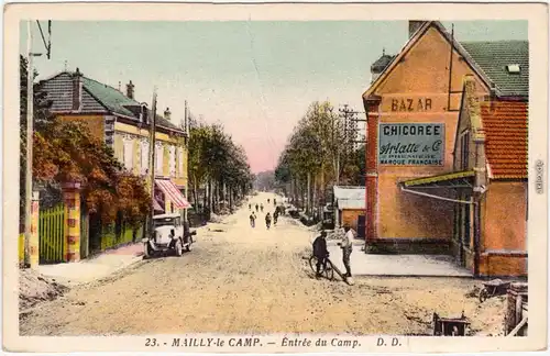 Mailly-le-Camp Entree du Camp - Straße Arcis-sur-Aube Troyes  1924