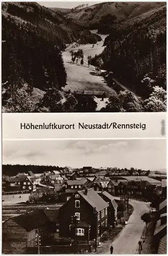 Foto Ansichtskarte Neustadt am Rennsteig 2 Bild: Panorama, Straßenpartie 1964
