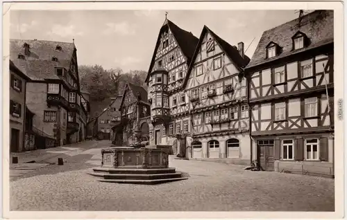Miltenberg (Main) Markt mit Brunnen Ansichtskarte  1952