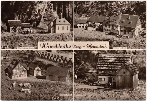 Waschleithe Grünhain  Beierfeld Heimateck, Modellbau: Niedere Mühle 1971