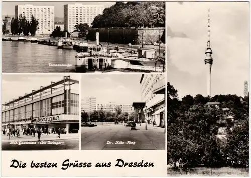 Dresden HO-Gaststätte am Zwinger. Dr.-Külz-Ring, Fernsehturm 1971