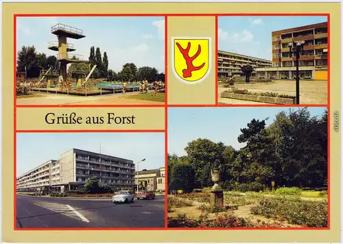 Forst (Lausitz)  4 Bild: Schwimmbad, Rosengarten, Berliner Straße 1988