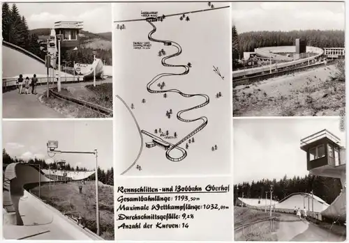 Oberhof (Thüringen) Rennschlittenbahn Bobbrodelbahn 1980