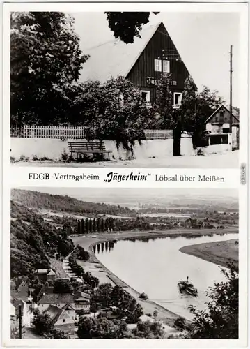 Löbsal Diera-Zehren 2 Bild Panorama und Ferienheim  Jägerheim b Meißen  1984