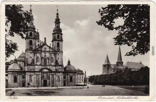 Ansichtskarte Fulda Dom und Miachaeliskirche 1928