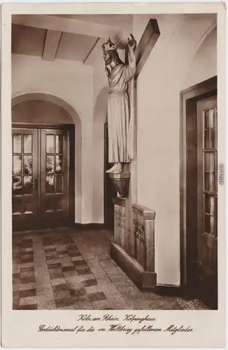 Köln   Kolpinghaus  Gedächtnissaal der im Weltkrieg gefallenen Mitglieder 1929