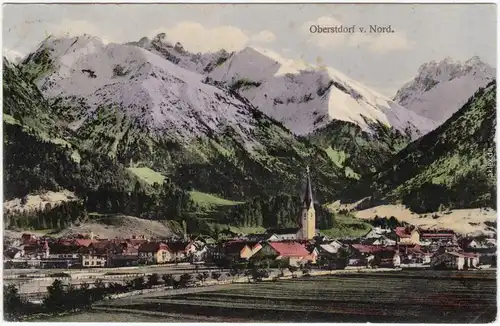 Ansichtskarte  Oberstdorf (Allgäu) Partie von Nord 1913