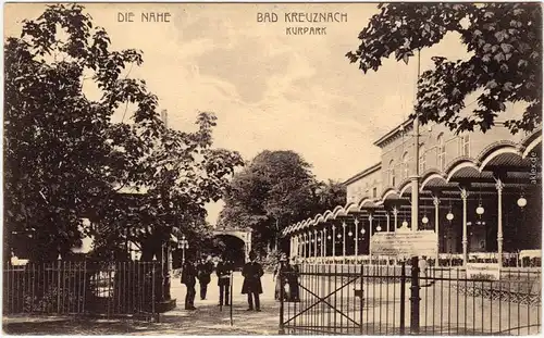 Ansichtskarte  Bad Kreuznach Partie im Kurpark 1907