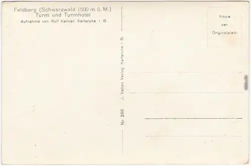 Feldberg Feldberg Schwarzwald Fotokarte  mit Turm und Turmhotel 1932