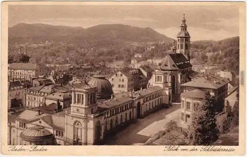 Ansichtskarte Baden-Baden Blick von der Schlossterrasse 1928