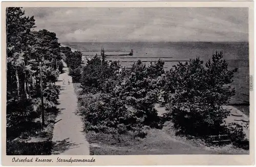 Koserow Strandpromenade  Ansichtskarte Usedom Vorpommern Greifswald 1938