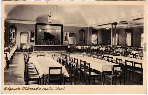 Ansichtskarte Klotzsche Dresden Ebgericht Klotzsche großer Saal 1944
