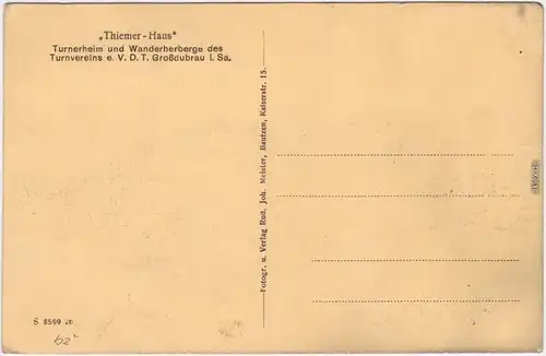 Großdubrau Thiemer Haus des Turnvereins Oberlausitz b Baruth Bautzen  1922