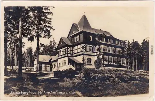 Foto Ansichtskarte  Friedrichroda Blick auf das Spiessberghaus 1927