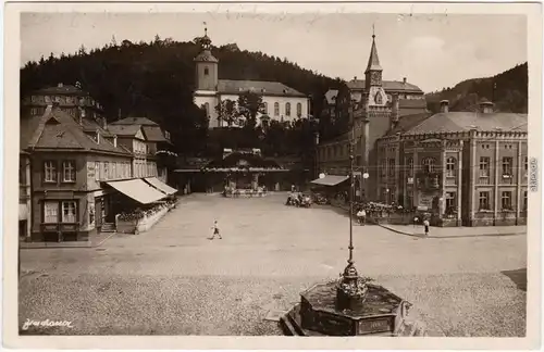 Leutenberg Partie auf dem Markt, Restaurant Foto Ansichtskarte  1932