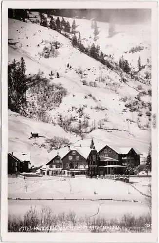 Brand Hotel Hämmerle, Wintersportplatz Foto AK b Bludenz Vorarlberg 1938