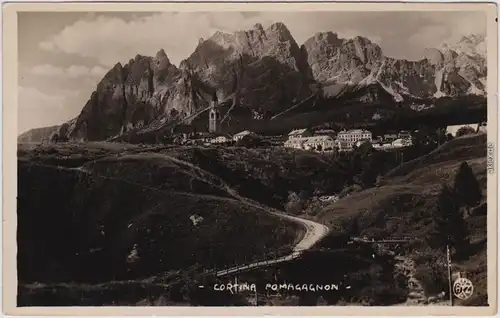 Cortina d´Ampezzo Blick auf die Stadt Fotokarte b Belluno Venetien 1930