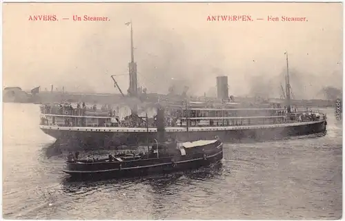 CPA Ansichtskarte Antwerpen Anvers Dampfer im Hafen 1914