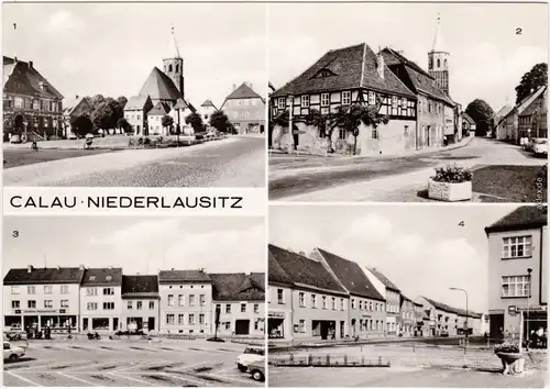 Calau Niederlausitz Platz des Friedens, Kirchstraße, Cottbuserstraße 1976