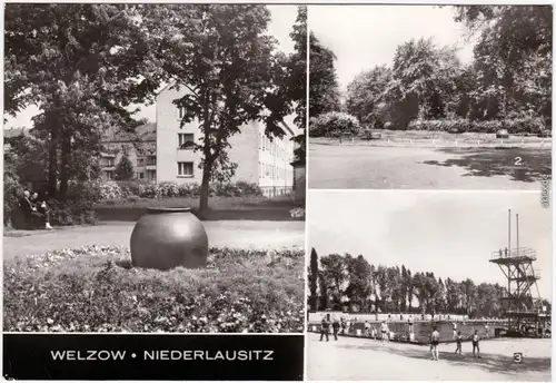 Welzow Niederlausitz AWG-Neubauten, Janpark, Schwimmbad b Senftenberg 1978
