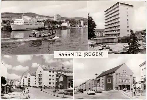 Sassnitz Saßnitz Hafen, Rügen-Hotel, Wilhelm-Pieck-Ring,  Lichtspiele  1980