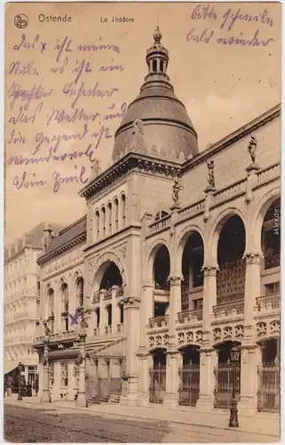 Ostende Oostende Partie am Theater CPA Ansichtskarte 1915