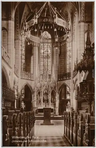 Foto Ansichtskarte Lutherstadt Wittenberg Inneres der Schloßkirche 1928