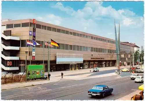 Ansichtskarte Düsseldorf Messehalle Auto 1972