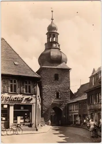 Foto Ansichtskarte Hettstedt (Südharz) Geschäft und Straße 1967