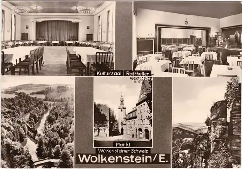 Wolkenstein Wolkensteiner Schweiz, Kultursaal, Ratskeller, Markt 1975 