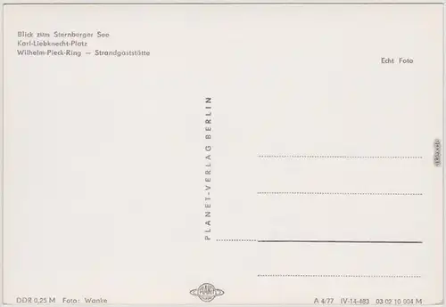 Sternberg (Mecklenburg)  Karl-Liebknecht-Platz, Wilhelm-Pieck-Ring 1977