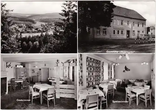 Jägersgrün Tannenbergsthal (Vogtland) Gaststätte: Gastzimmer, Speisezimmer 1982
