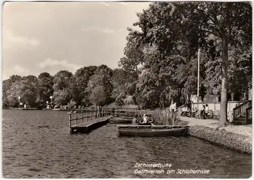 Foto Ansichtskarte  Zechlinerhütte Rheinsberg Bootsverleih am Schlabornsee 1969