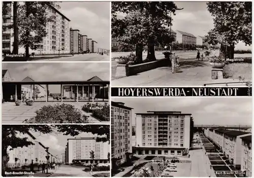 Hoyerswerda Wojerecy Neustadt Foto Ansichtskarte Neubauten Straßen 1979