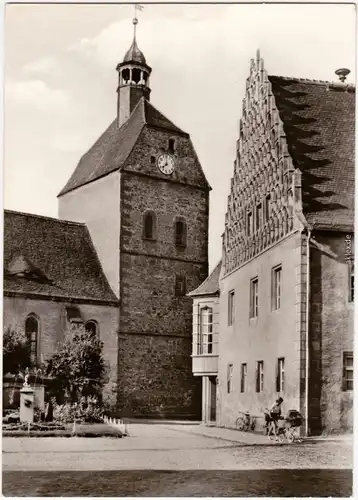 Foto Ansichtskarte Mühlberg Elbe Miłota Rathaus und Frauenkirche 1980