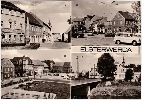 Elsterwerda Postmeilensäule in der Hauptstraße, Marktplatz, An der Elster 1976