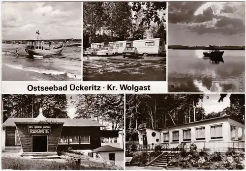 Ückeritz (Usedom) Zeltplatz, Strand, Fischerhütte, Strandklause 1982