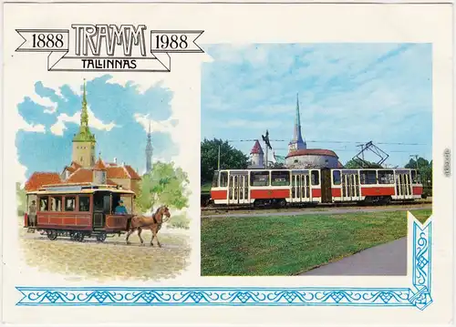 Reval Tallinn (Ревель) 100 Jahre Straßenbahn Tramm 1988 