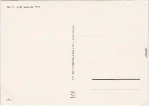 Ansichtskarte Zürich Sraßenbahn "Goldtimer" der VBZ, belebt 1985