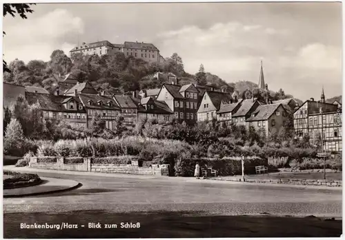 Blankenburg (Harz) Blick zum Schloss Foto Ansichtskarte 1965
