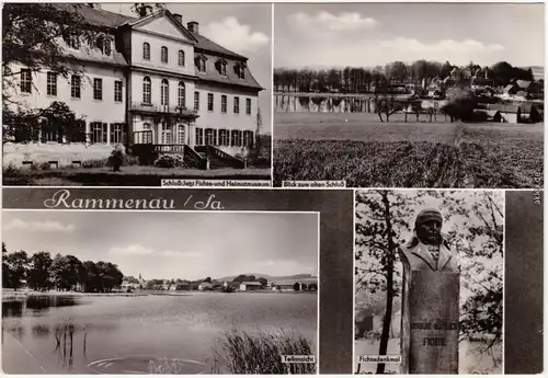 Rammenau Bischofswerda Schloss, Blick zum Schloss, Fichtedenkmal t 1968