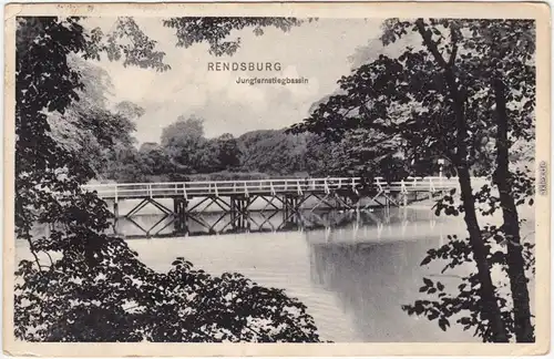 Ansichtskarte Rendsburg Jungfernstiegbassin 1910