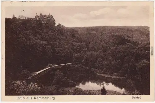 Ansichtskarte Rammelburg Mansfeld Blick auf das Schloß 1928