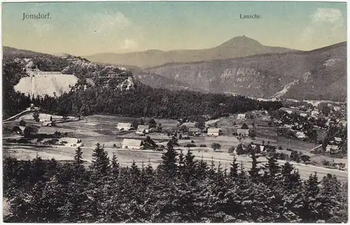 Jonsdorf Blick auf die Stadt  - Lausche Oberlauistz b Zittau Oybin  1913