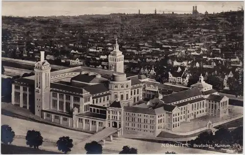 München Deutsches Museum, Luftbild Foto Ansichtskarte 1932
